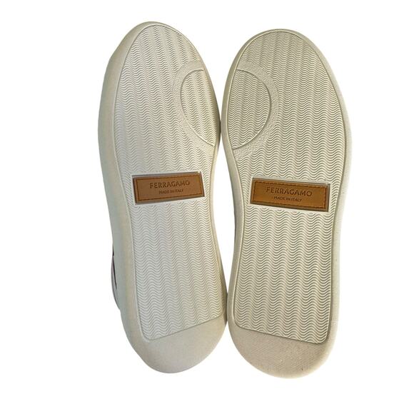 Salvatore Ferragamo NIB Brandy Leather Sneakers in White/Red Size 9.5 - Picture 10 of 12